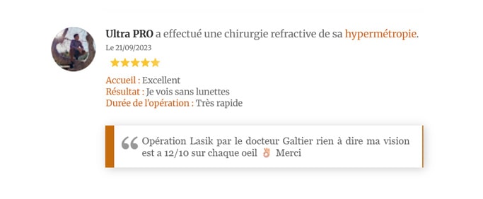 Avis d'un patient satisfait de la chirurgie refractive de son astigmatisme à l'Institut Bordelais de la Vision Avis d'un patient satisfait de la chirurgie refractive de son astigmatisme à l'Institut Bordelais de la Vision