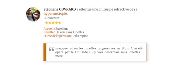 Avis d'un patient satisfait de la chirurgie refractive à l'Institut Bordelais de la Vision Avis d'un patient satisfait de la chirurgie refractive à l'Institut Bordelais de la Vision